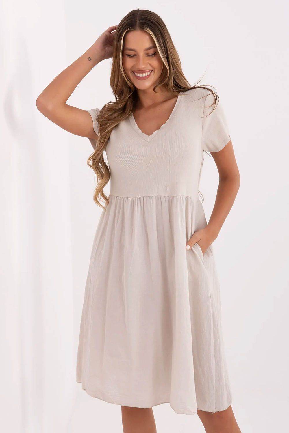 Flared Summer Dress with Breathable Cotton Blend - INDIEZ COUTURE