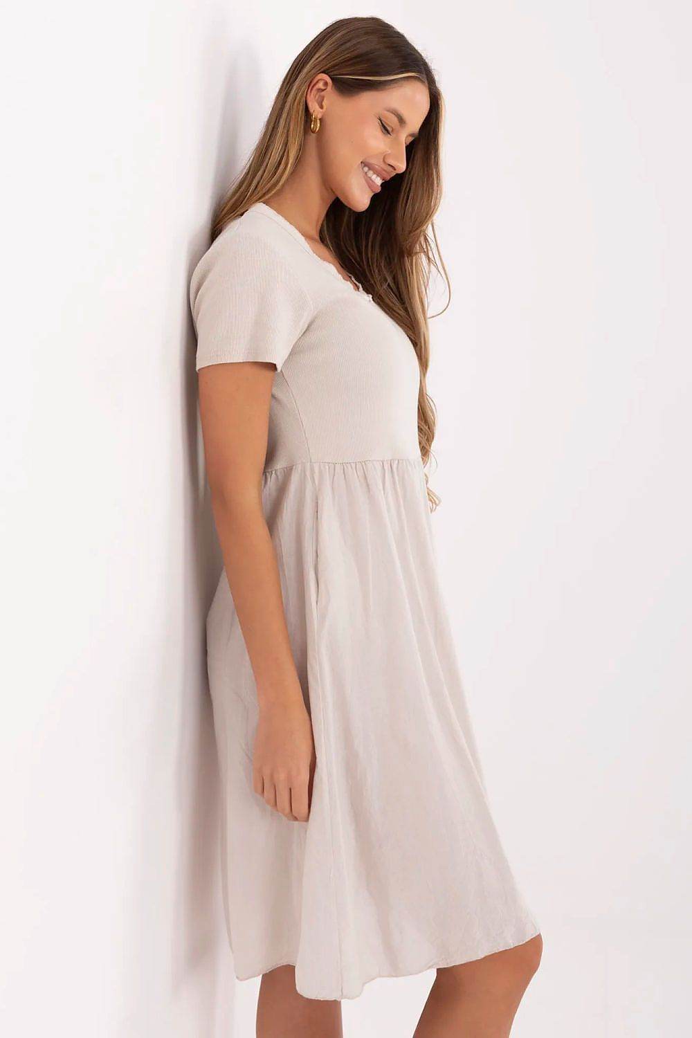 Flared Summer Dress with Breathable Cotton Blend - INDIEZ COUTURE