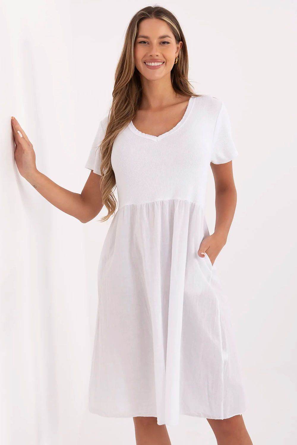 Flared Summer Dress with Breathable Cotton Blend - INDIEZ COUTURE