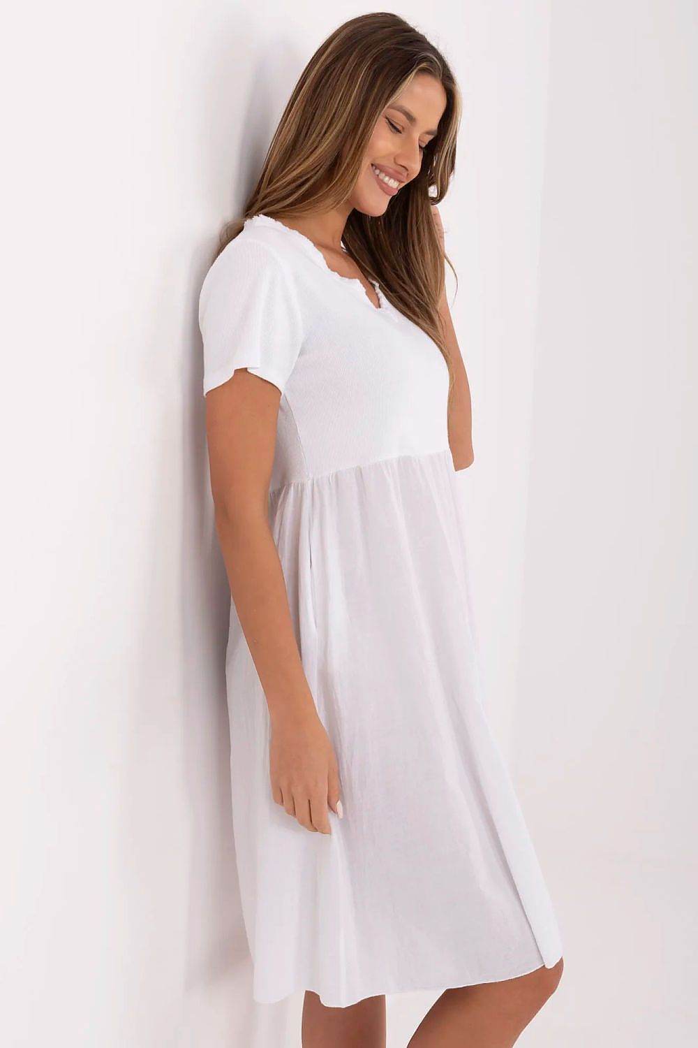 Flared Summer Dress with Breathable Cotton Blend - INDIEZ COUTURE