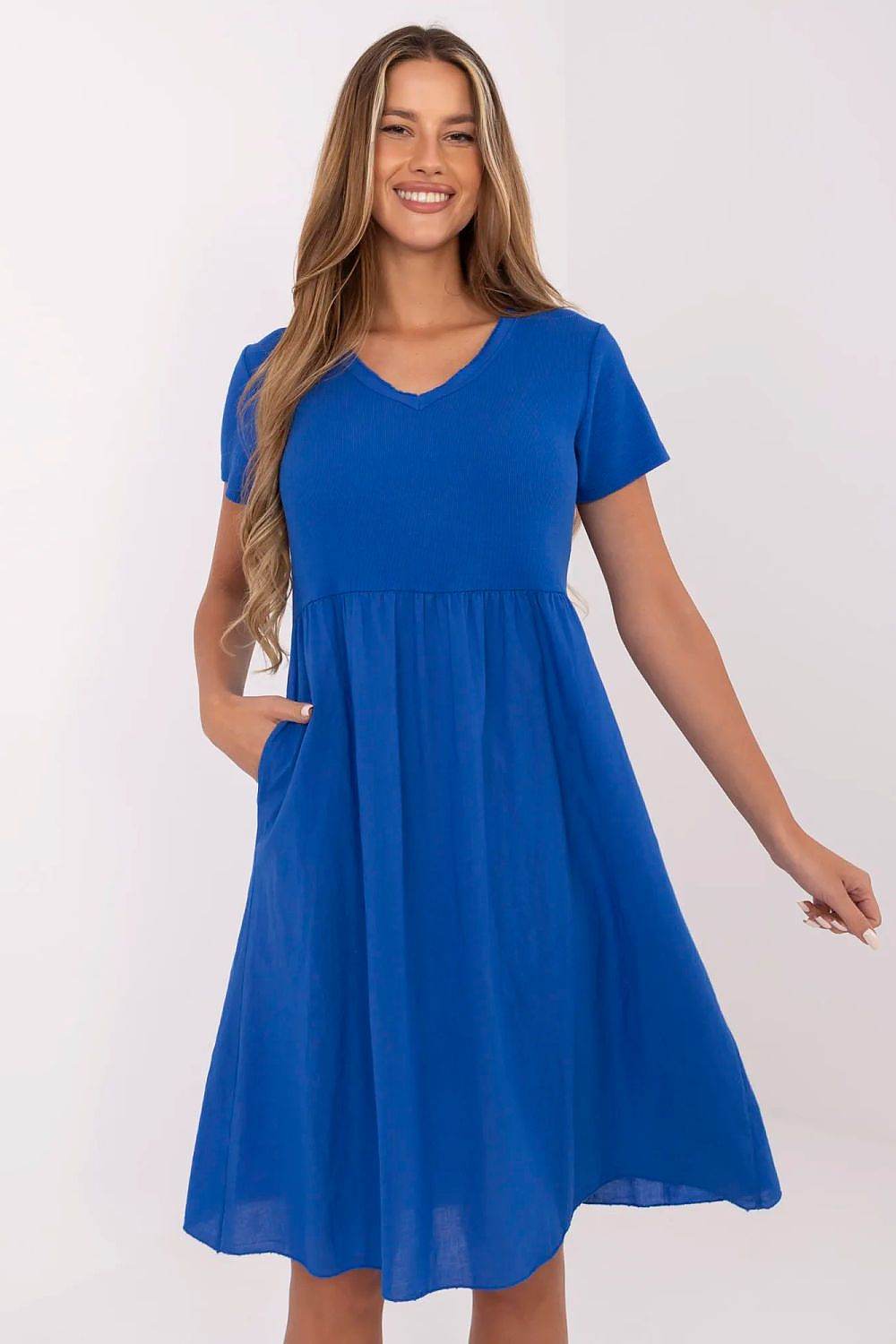 Flared Summer Dress with Breathable Cotton Blend - INDIEZ COUTURE