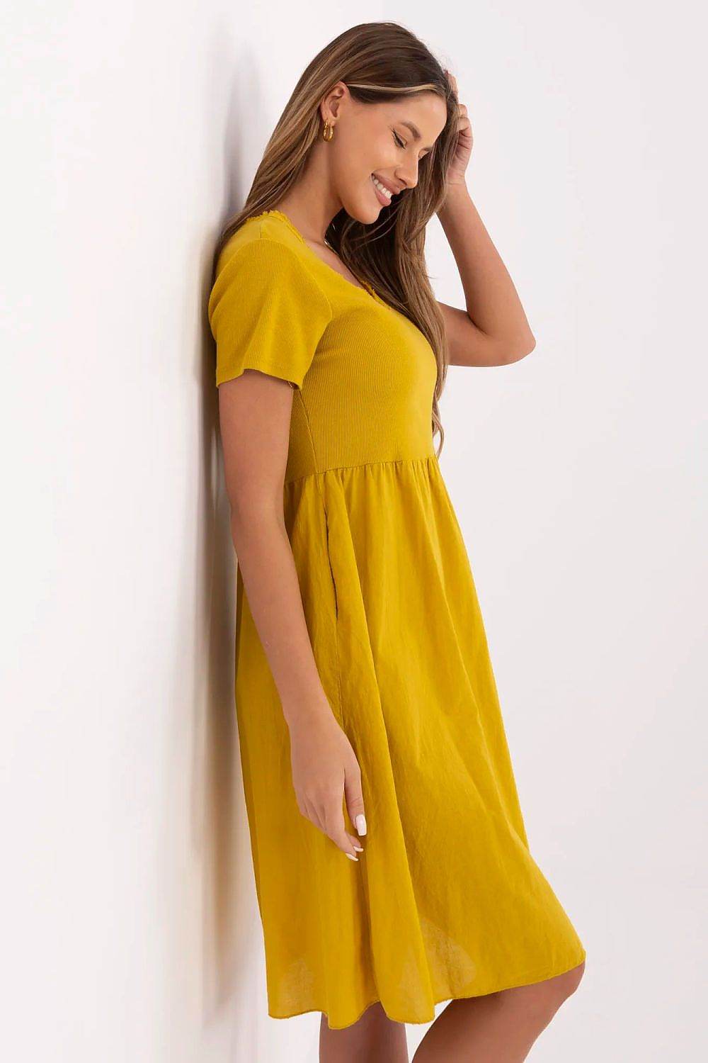 Flared Summer Dress with Breathable Cotton Blend - INDIEZ COUTURE