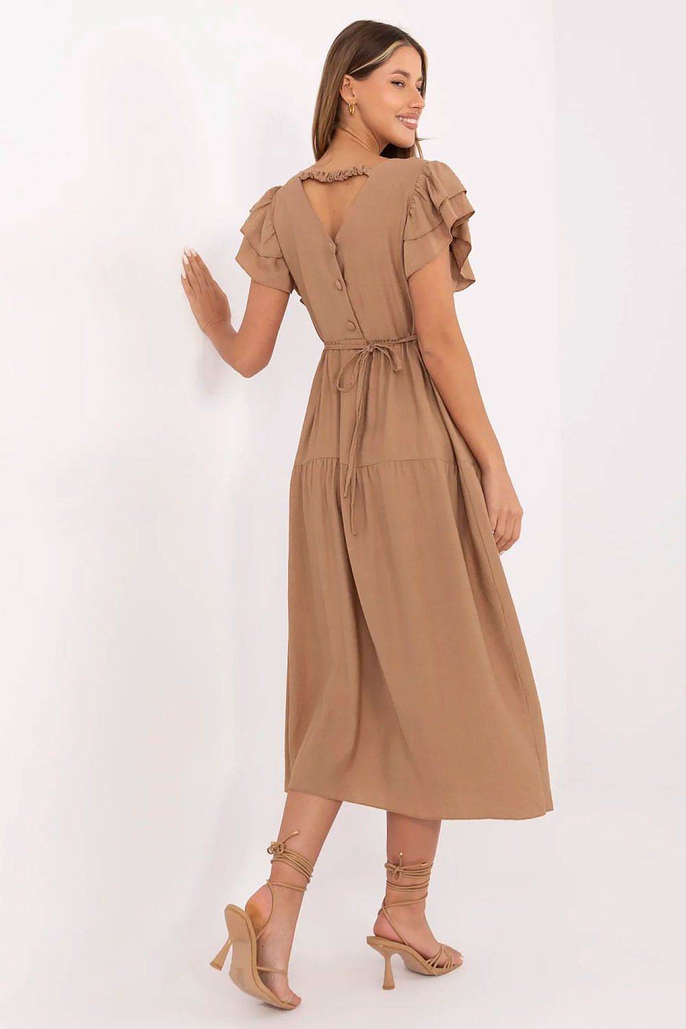 Stylish Midi Summer Dress with Flared Cut - INDIEZ COUTURE