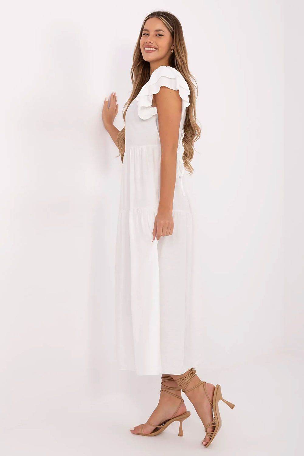 Stylish Midi Summer Dress with Flared Cut - INDIEZ COUTURE