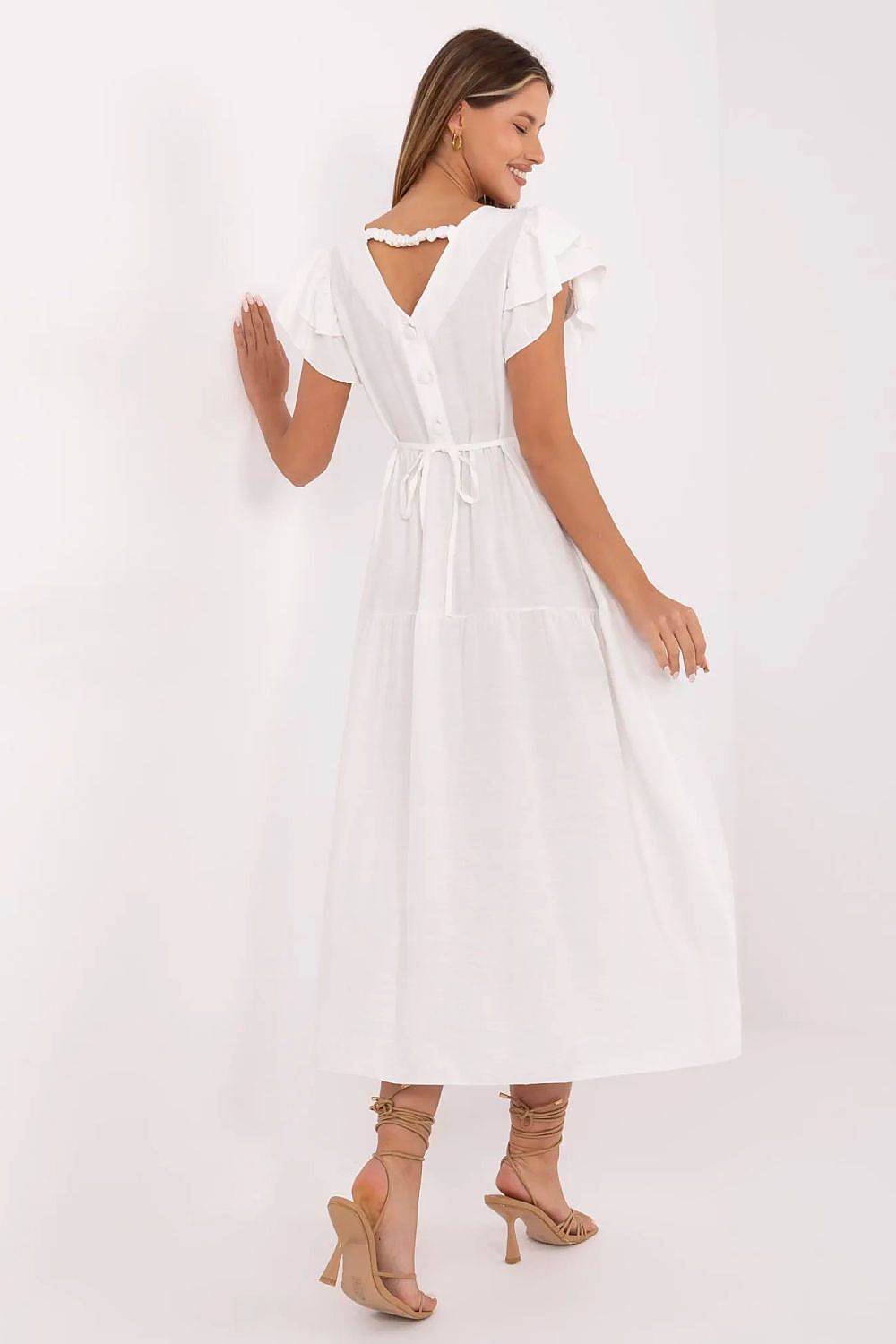 Stylish Midi Summer Dress with Flared Cut - INDIEZ COUTURE