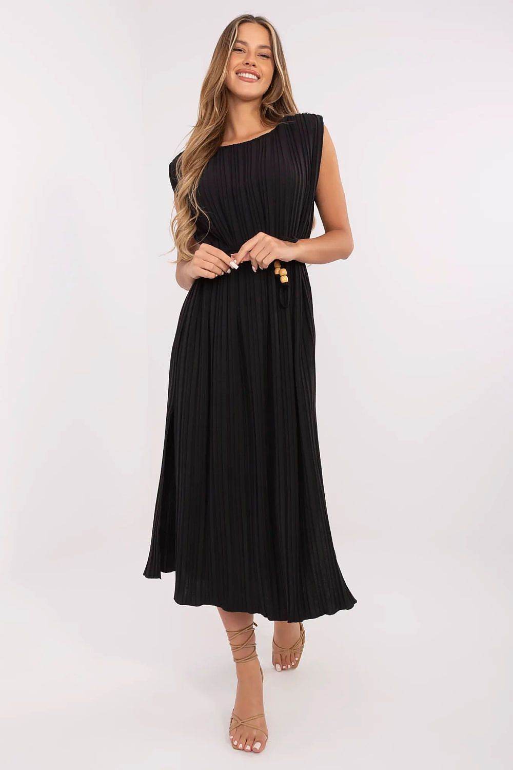 Stylish Sleeveless Midi Daydress with Flared Cut - INDIEZ COUTURE