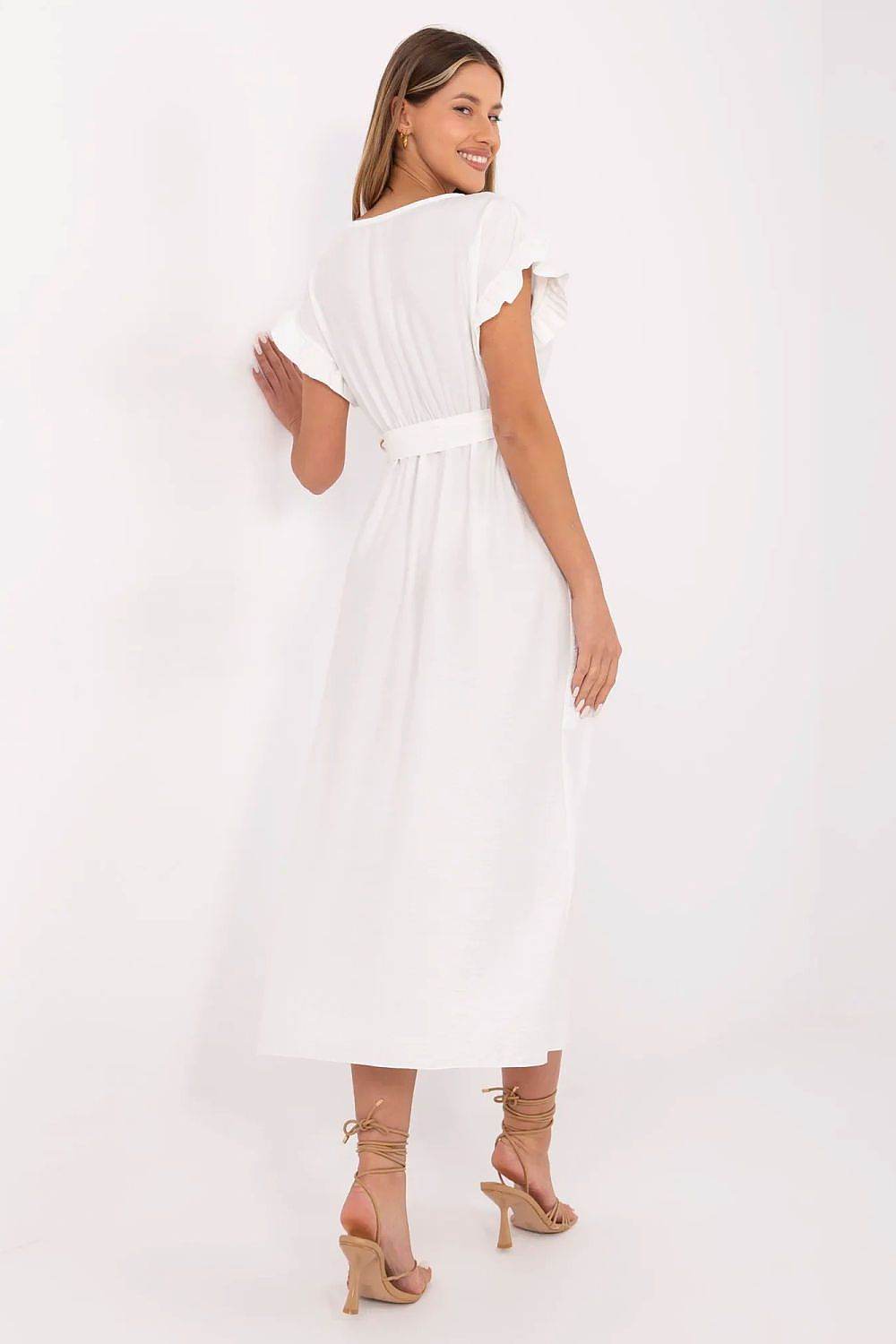 Breathable Midi Summer Dress with Flared Cut - INDIEZ COUTURE