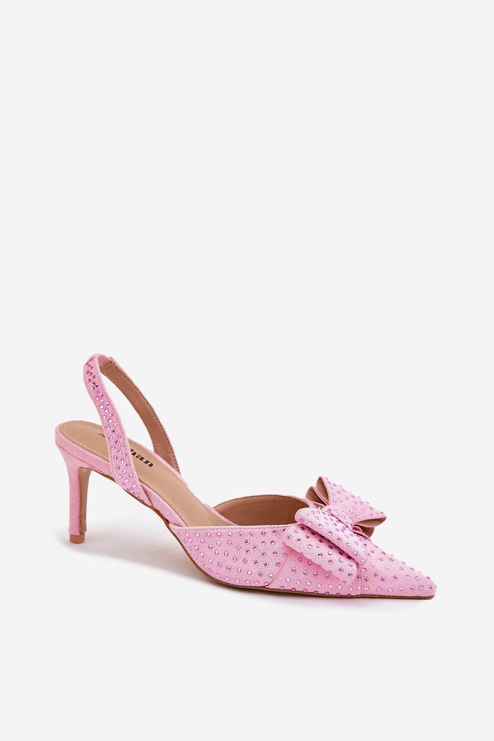 Elegant Open Heel High Heels with Bow Detail - INDIEZ COUTURE