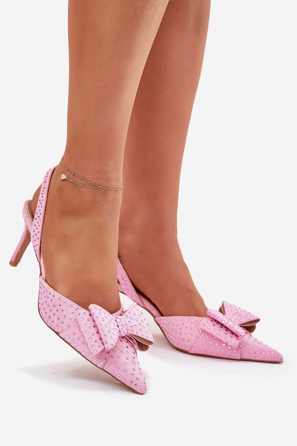 Elegant Open Heel High Heels with Bow Detail - INDIEZ COUTURE