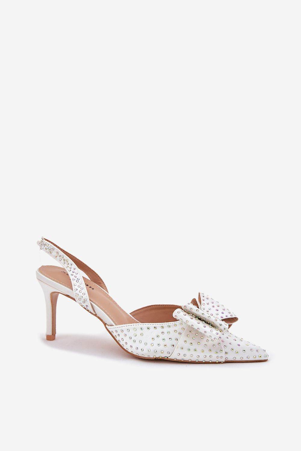 Elegant Open Heel High Heels with Bow Detail - INDIEZ COUTURE