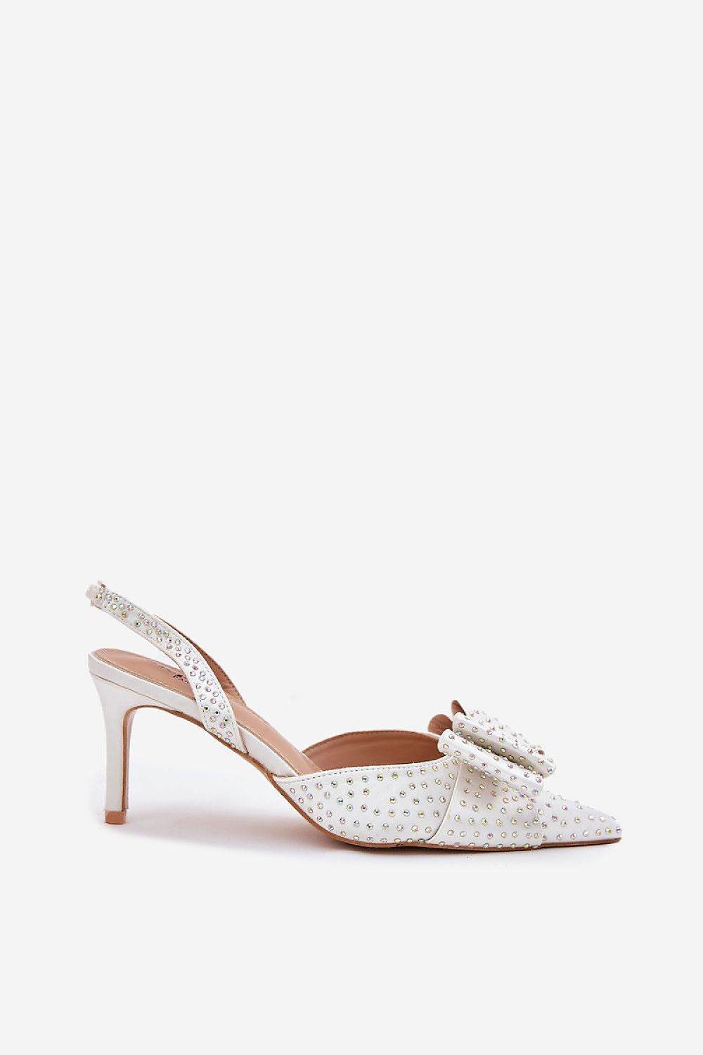 Elegant Open Heel High Heels with Bow Detail - INDIEZ COUTURE