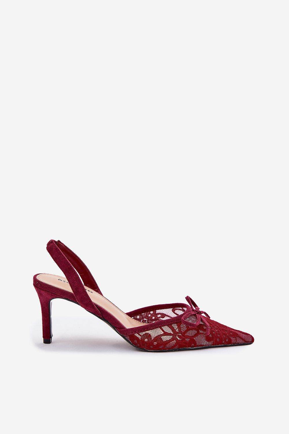 Lace Women's High Heels with Elegant Bow - INDIEZ COUTURE
