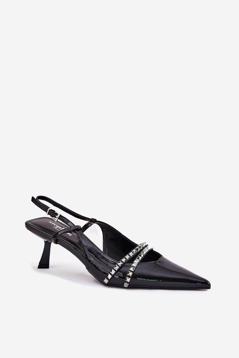 Elegant Eco-Leather Heel Pumps with Decorative Straps - INDIEZ COUTURE