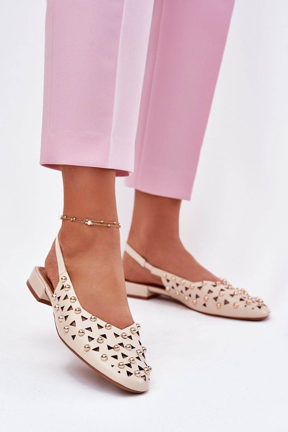 Elegant Ballet Flats with Breathable Lacy Design - INDIEZ COUTURE