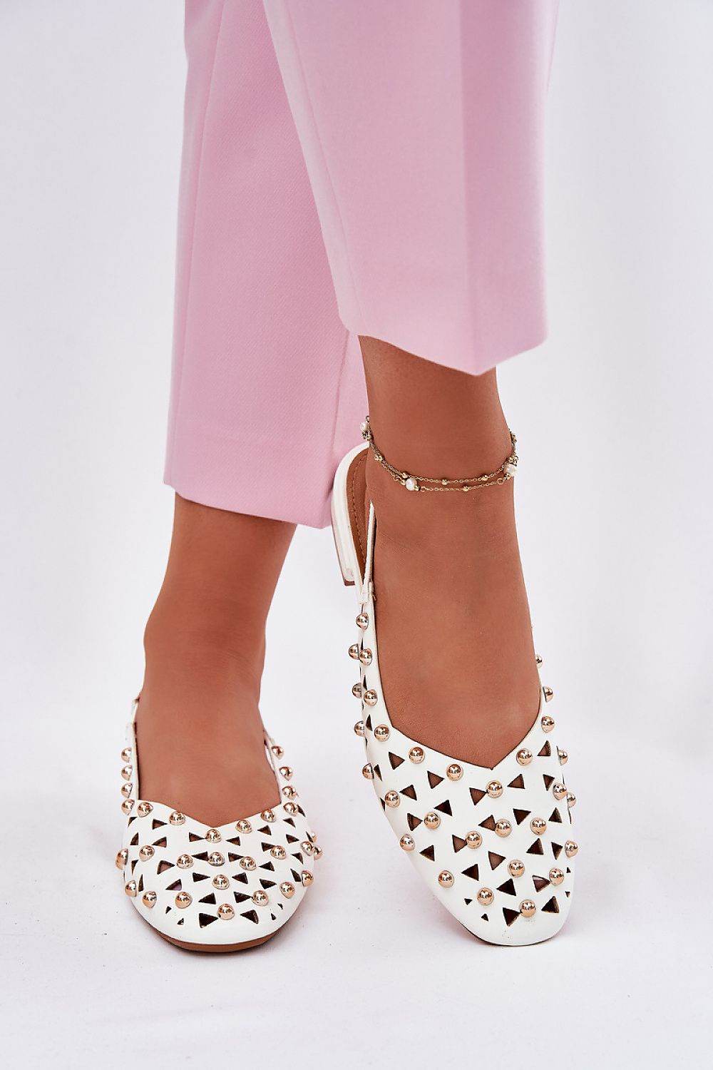 Elegant Ballet Flats with Breathable Lacy Design - INDIEZ COUTURE