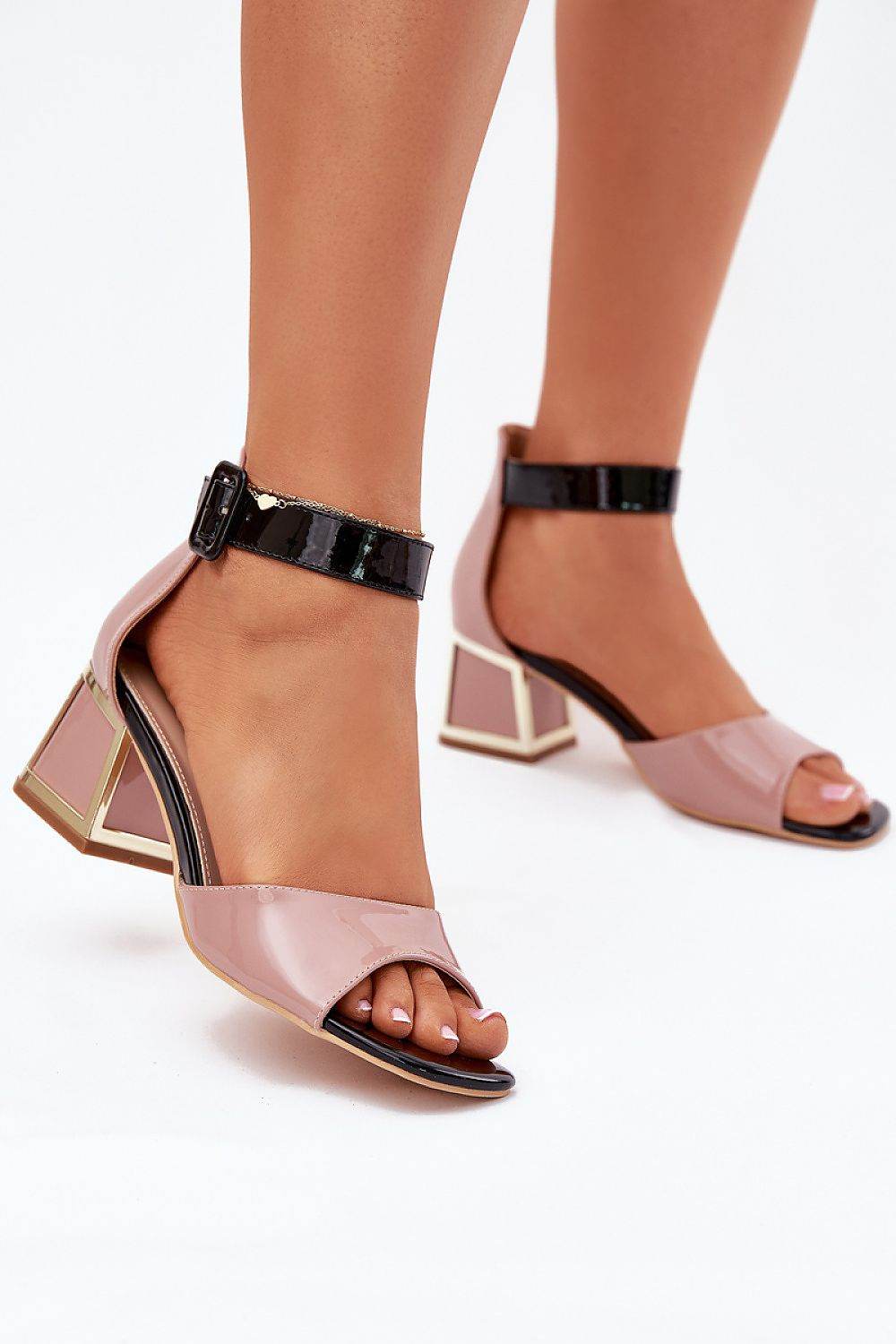 Elegant Eco Leather Heel Sandals with Adjustable Strap - INDIEZ COUTURE