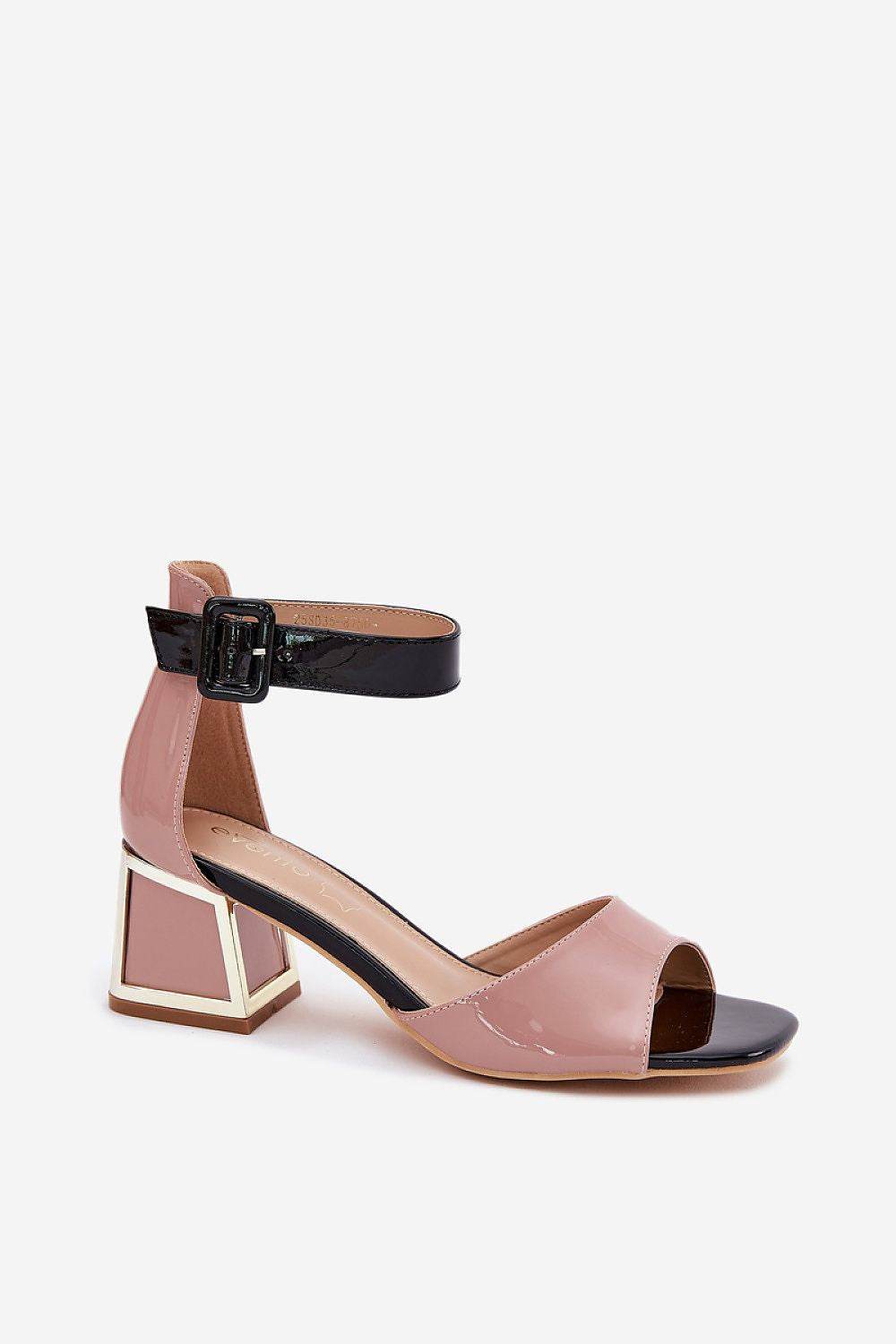 Elegant Eco Leather Heel Sandals with Adjustable Strap - INDIEZ COUTURE