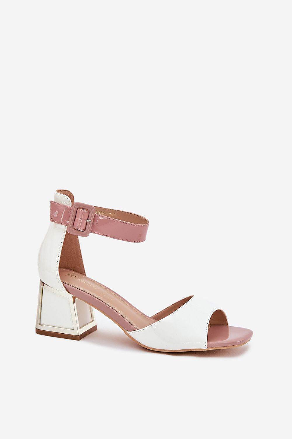 Elegant Eco Leather Heel Sandals with Adjustable Strap - INDIEZ COUTURE