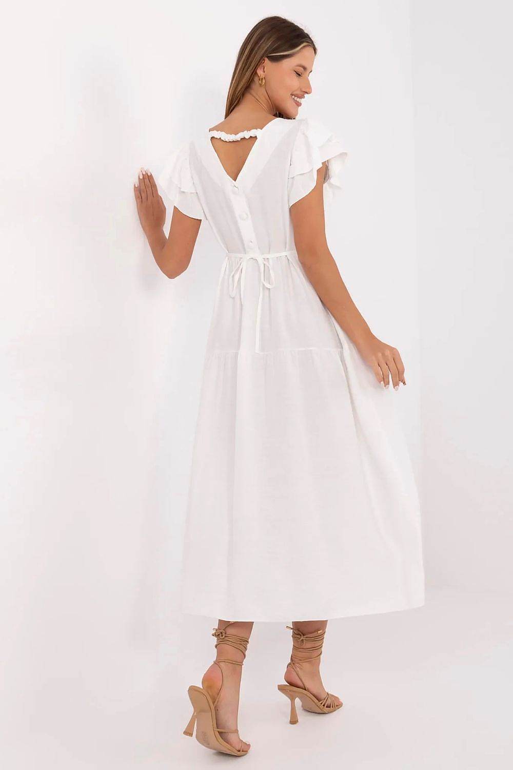 Stylish Midi Summer Dress with Flared Cut - INDIEZ COUTURE