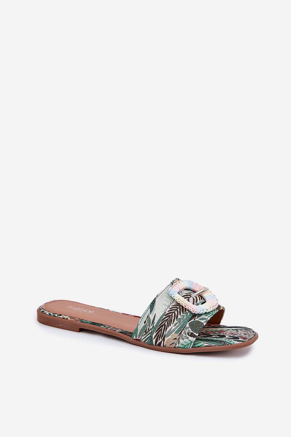 Women's Flat-Heeled Decorative Buckle Flip-Flops - INDIEZ COUTURE