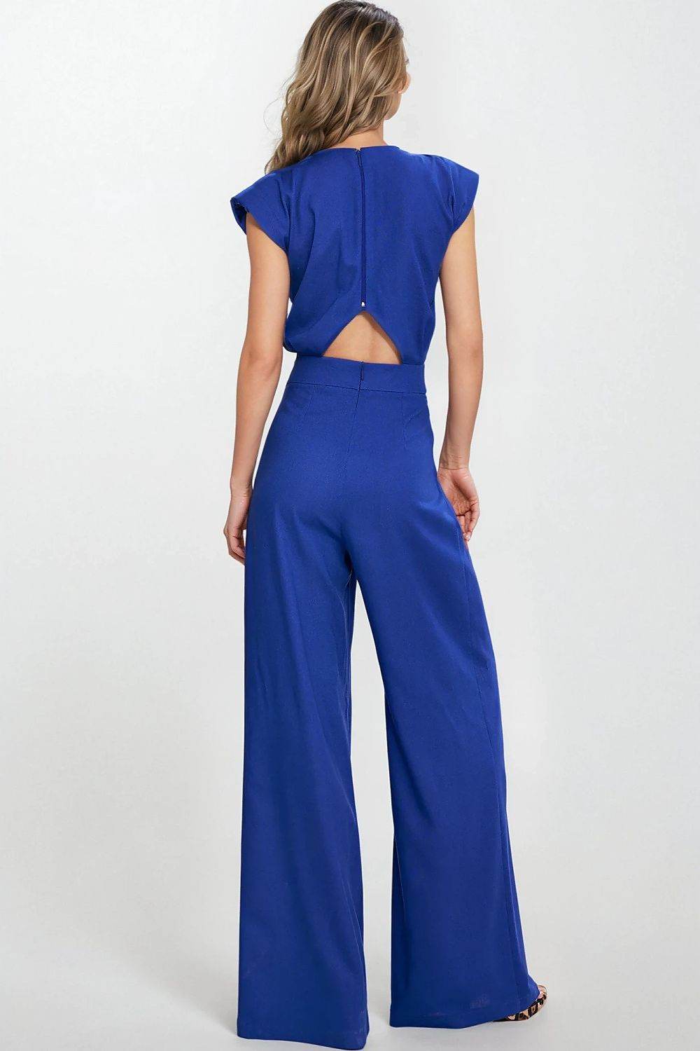 Elegant Rayon Jumpsuit with Stylish Shoulder Pads - INDIEZ COUTURE