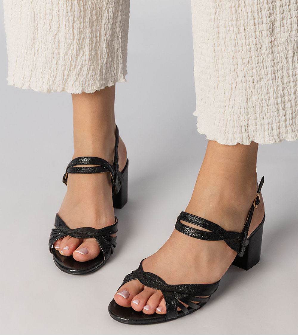 Elegant Black Women's Platform Sandals Melfi - INDIEZ COUTURE
