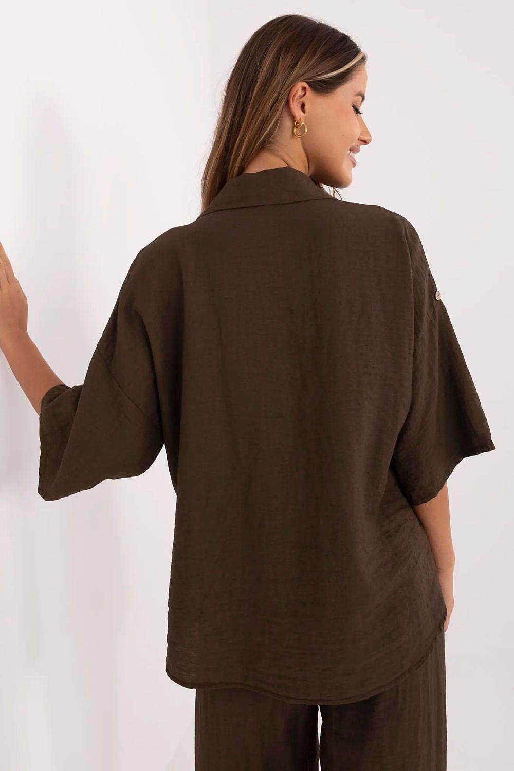Casual Boho Style Women's Shirt in Light Airy Viscose Linen Blend - INDIEZ COUTURE