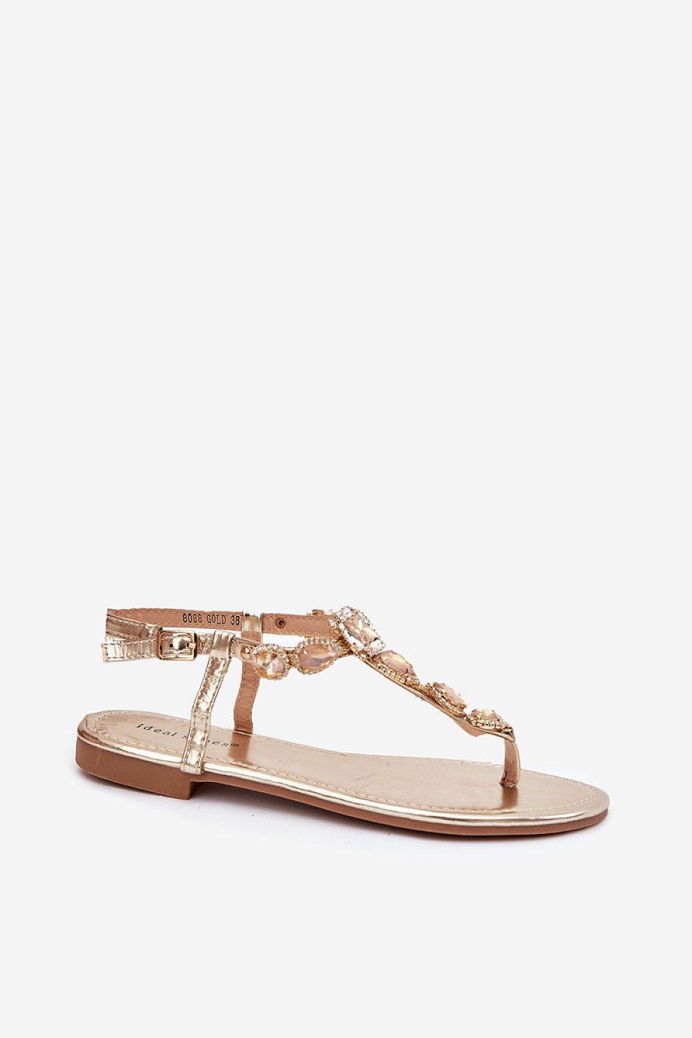 Eco Leather Women's Sandals with Crystal Accents - INDIEZ COUTURE
