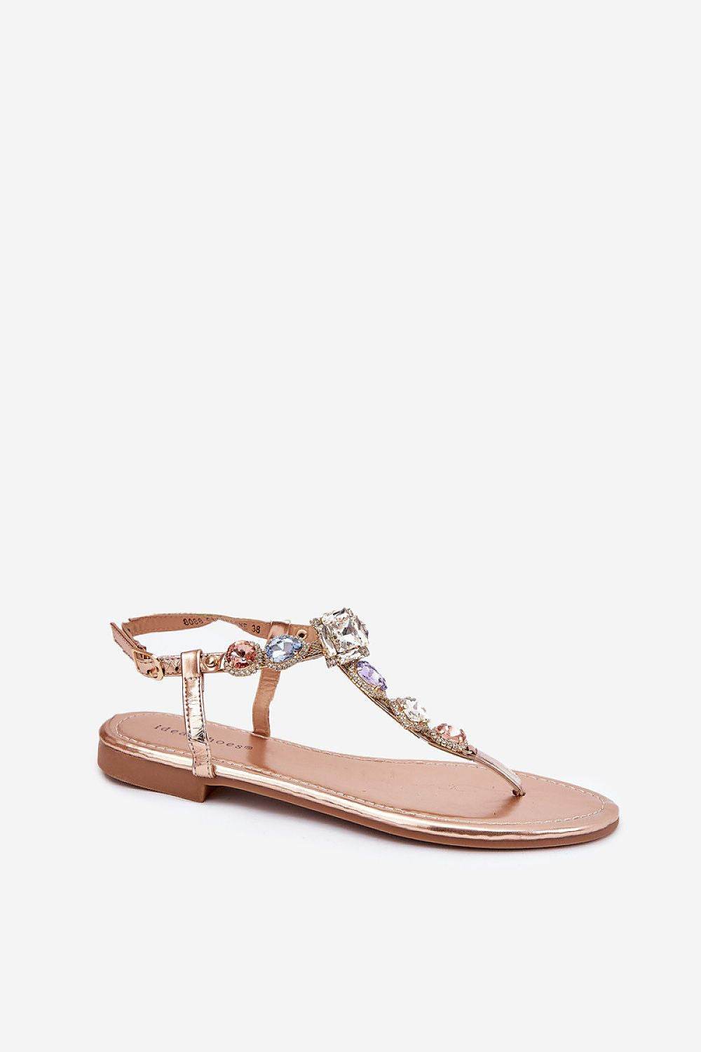 Eco Leather Women's Sandals with Crystal Accents - INDIEZ COUTURE