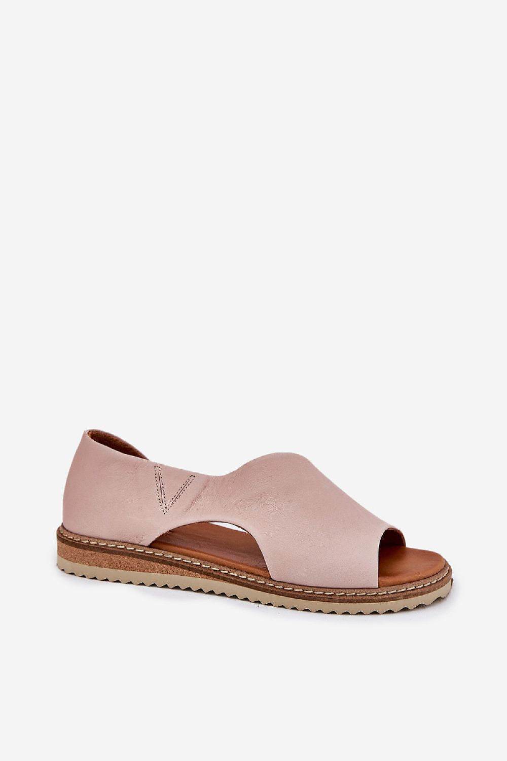 Elegant Women's Leather Sandals with Covered Heel - INDIEZ COUTURE