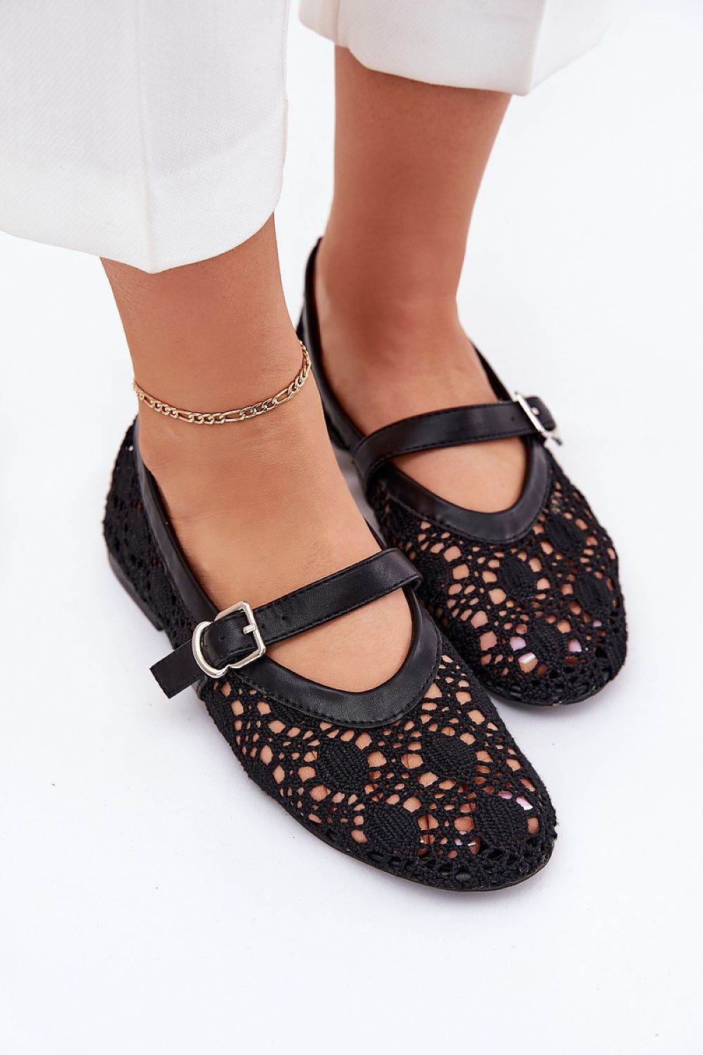 Comfortable Women's Ballet Flats with Adjustable Strap - INDIEZ COUTURE