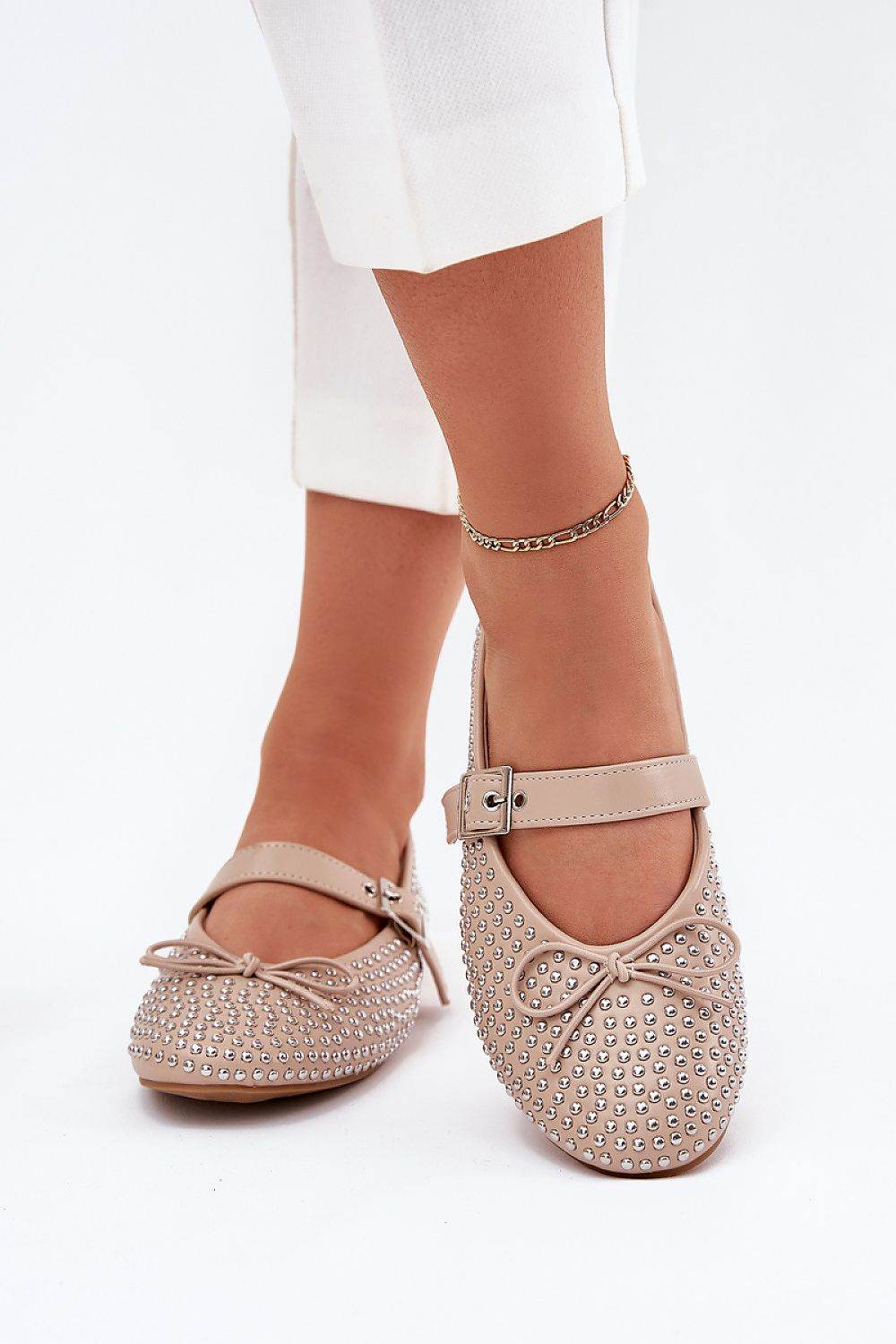 Eco Leather Ballet Flats with Adjustable Strap - INDIEZ COUTURE