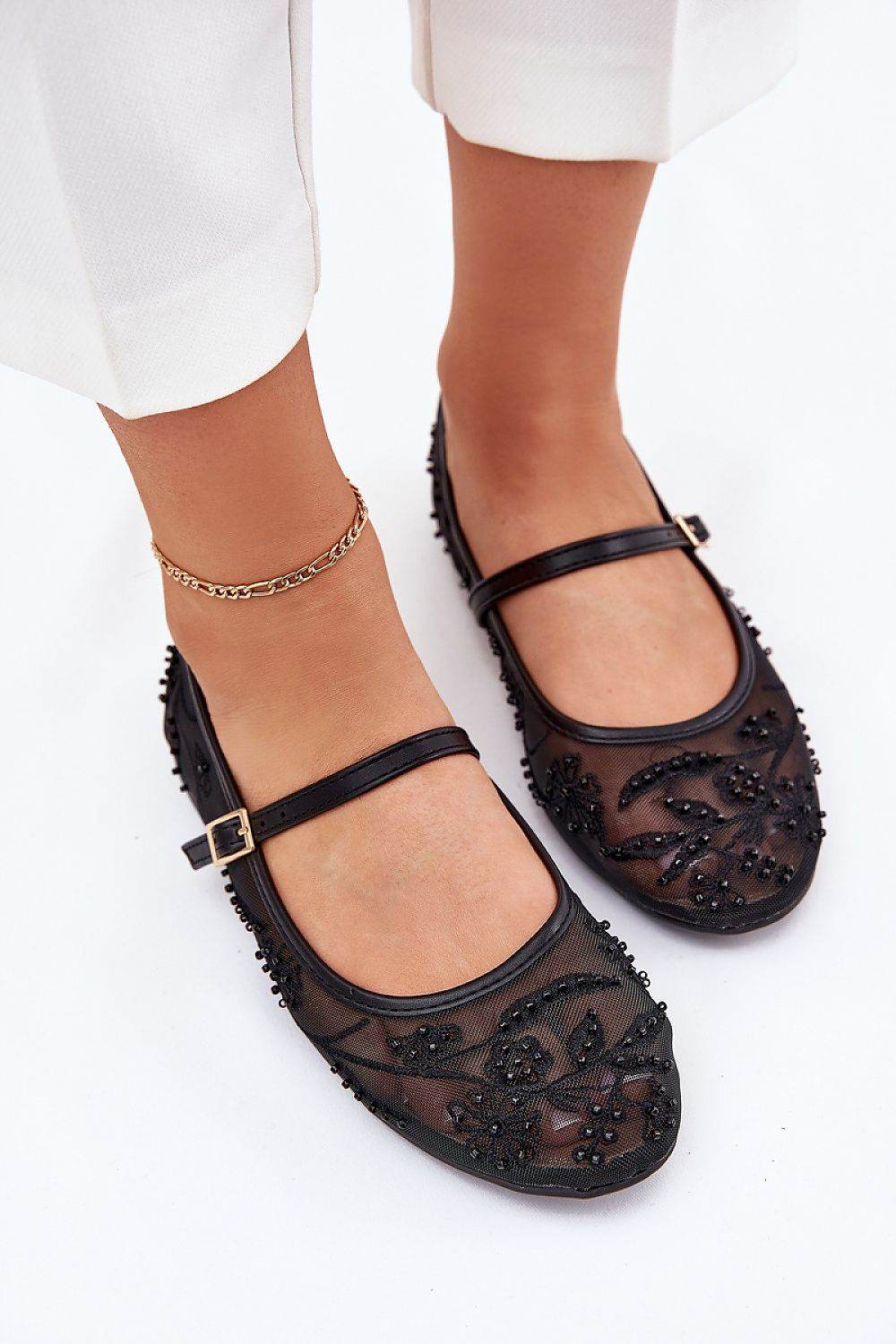 Stylish Mesh Ballet Flats with Comfortable Support - INDIEZ COUTURE