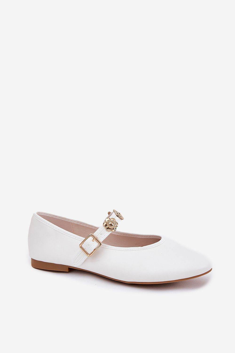 Eco-Leather Ballet Flats with Stylish Gold Accents - INDIEZ COUTURE