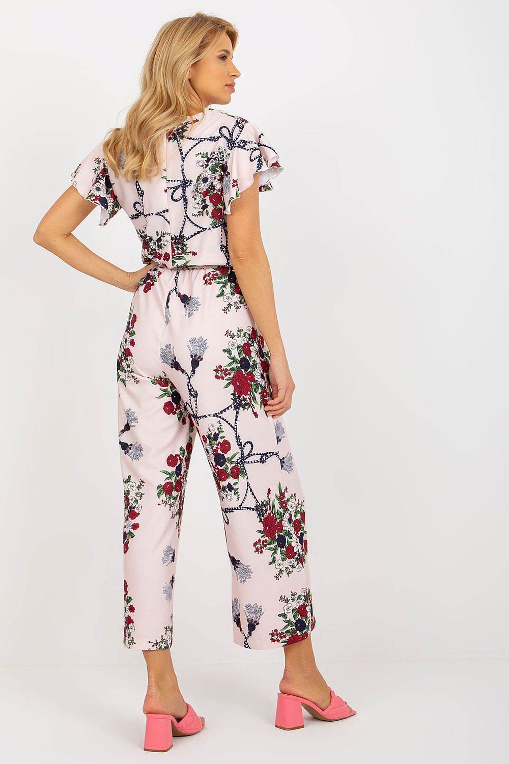 Floral Jumpsuit with Ruffled Sleeves and Comfort - INDIEZ COUTURE