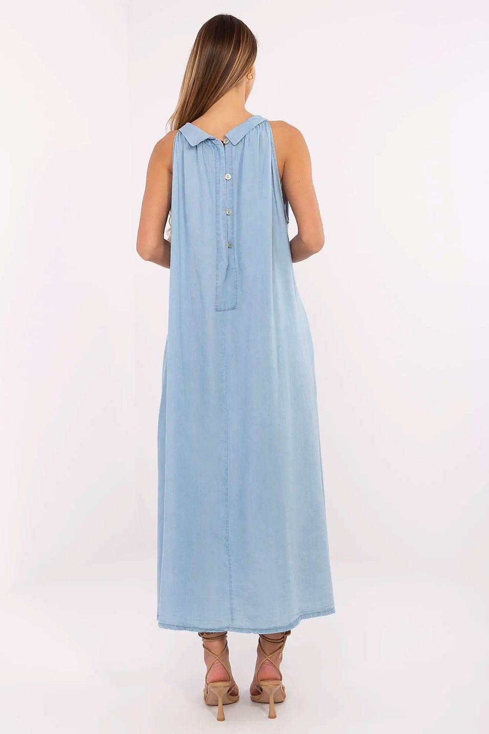 Oversized Blue Denim Dress with Flowy Elegance - INDIEZ COUTURE