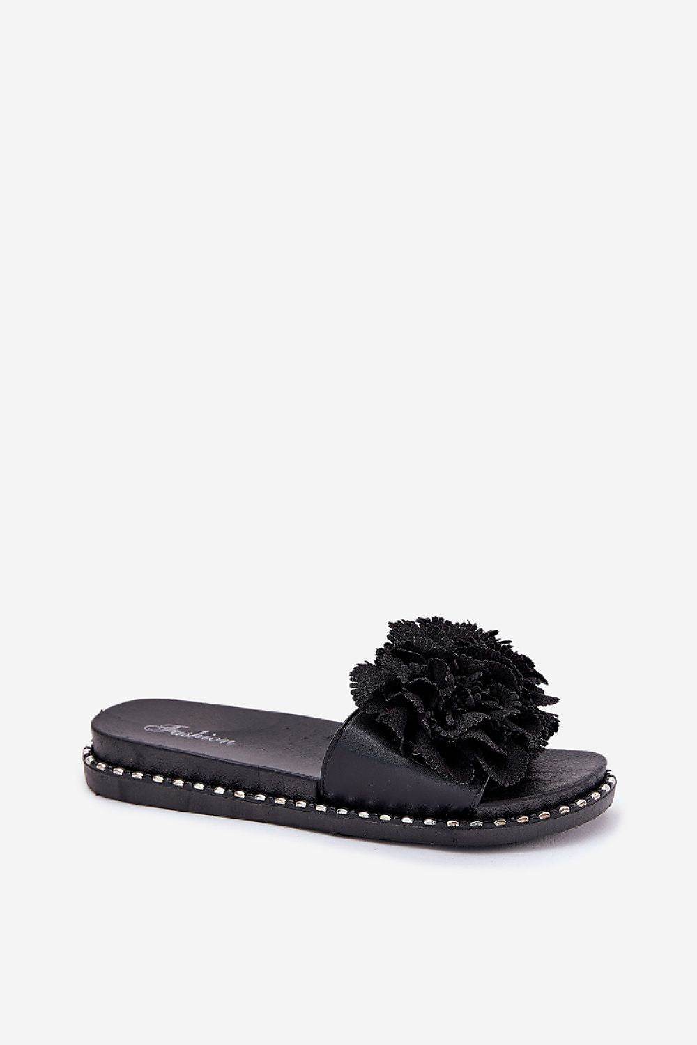 Women's Platform Sandals with Fabric Flowers - INDIEZ COUTURE