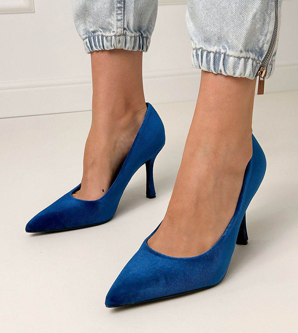 Elegant Velvety High Heels with Pointed Toe - INDIEZ COUTURE