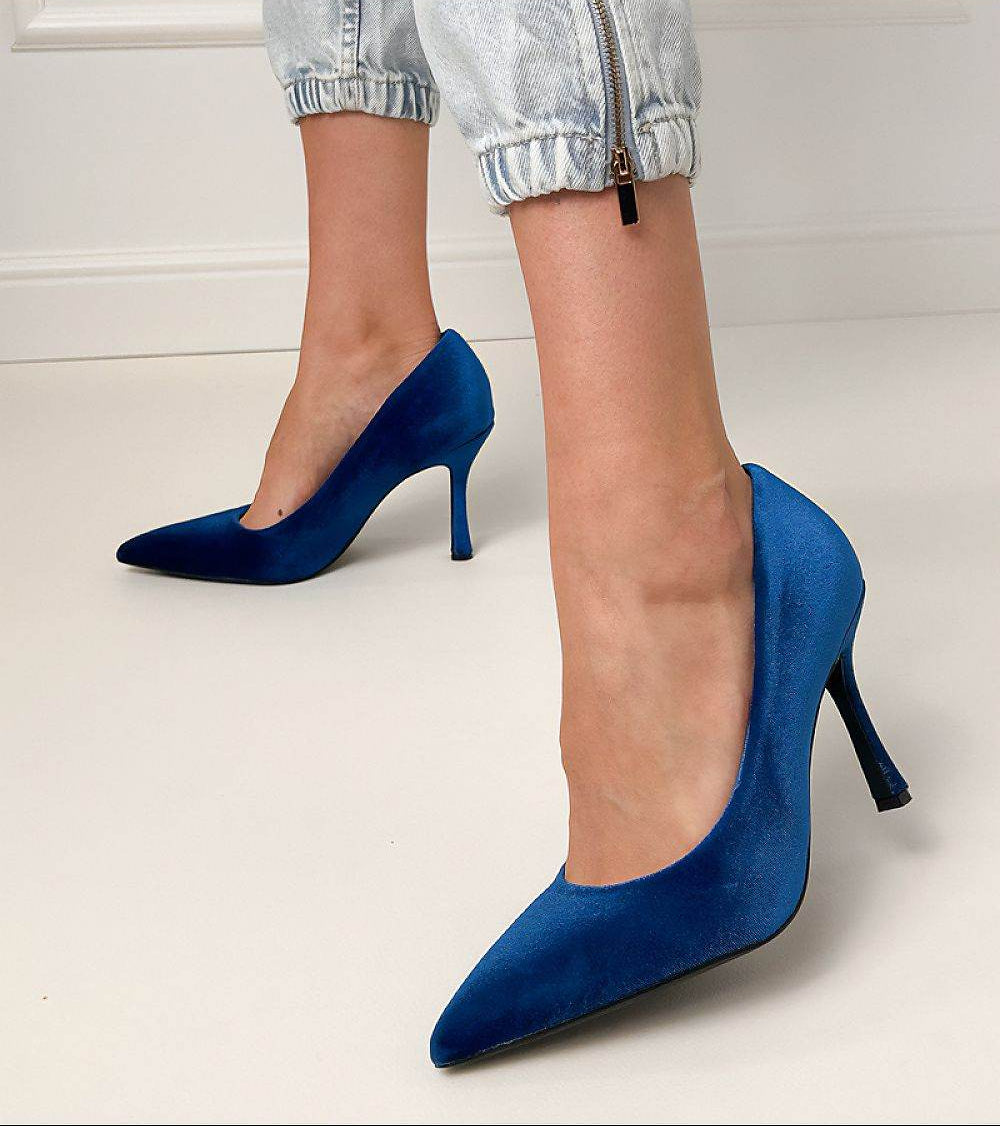Elegant Velvety High Heels with Pointed Toe - INDIEZ COUTURE
