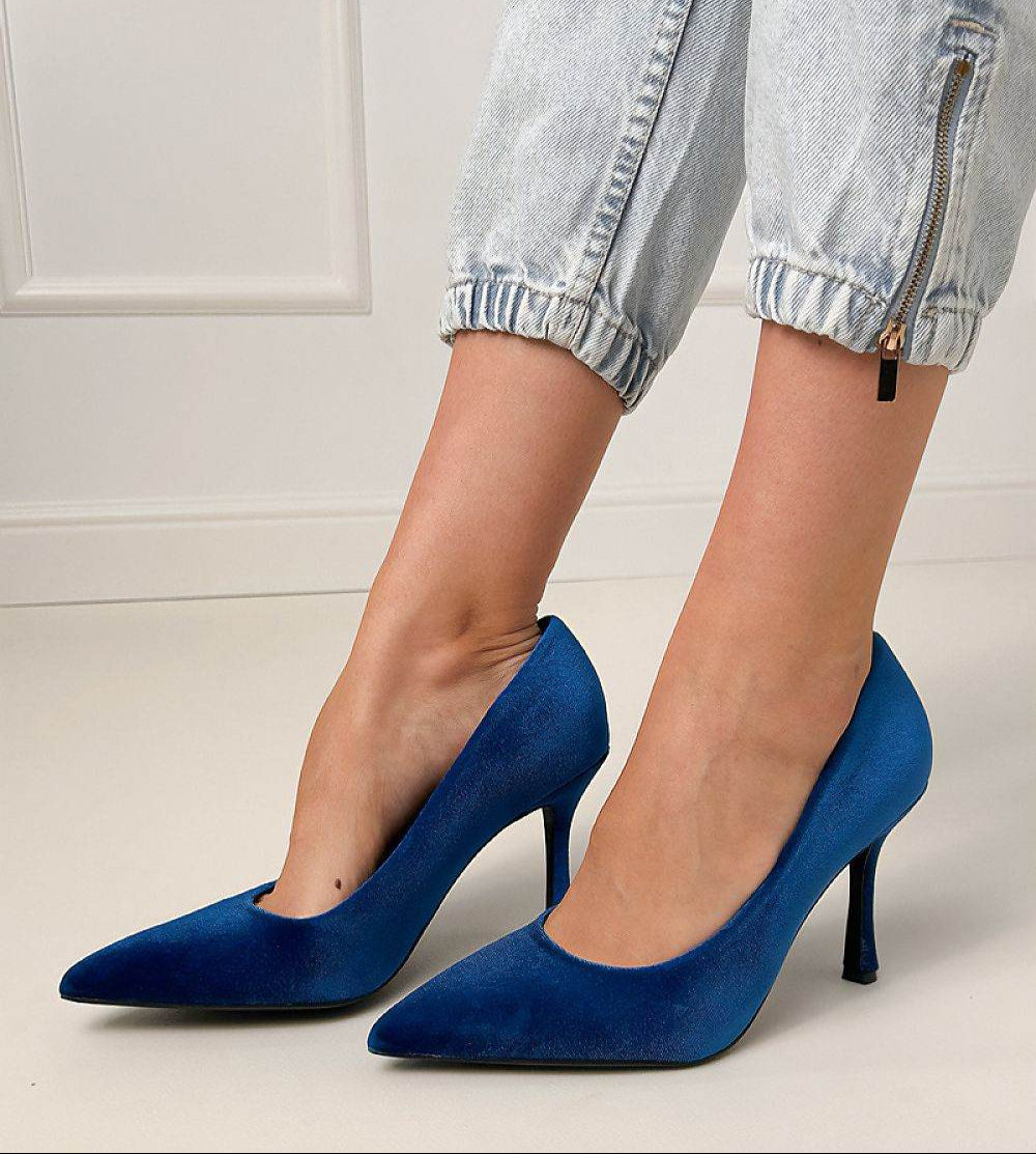 Elegant Velvety High Heels with Pointed Toe - INDIEZ COUTURE
