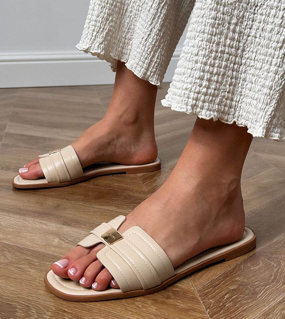 Classic Leather Flip-Flops with Comfortable Insole - INDIEZ COUTURE