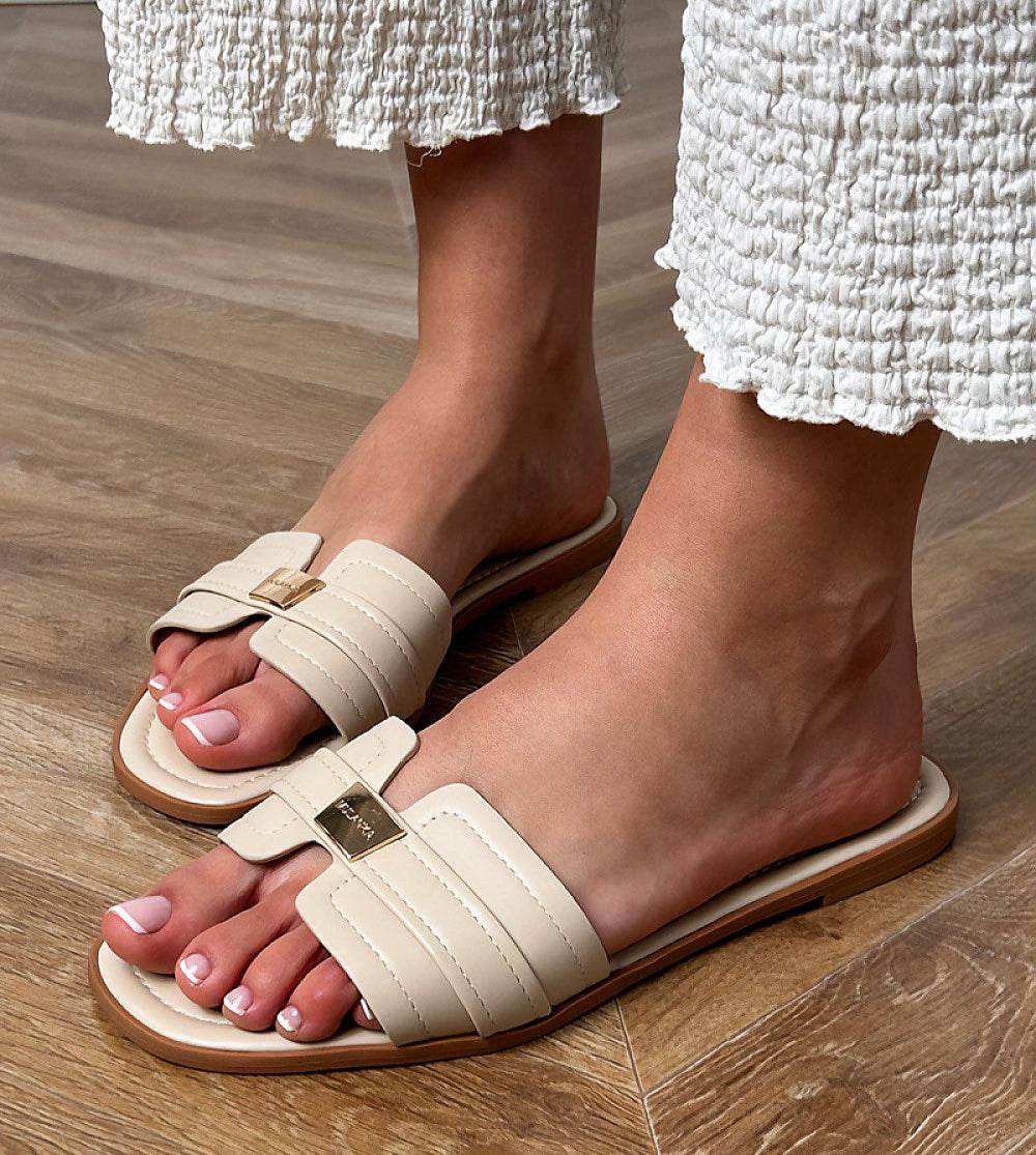 Classic Leather Flip-Flops with Comfortable Insole - INDIEZ COUTURE