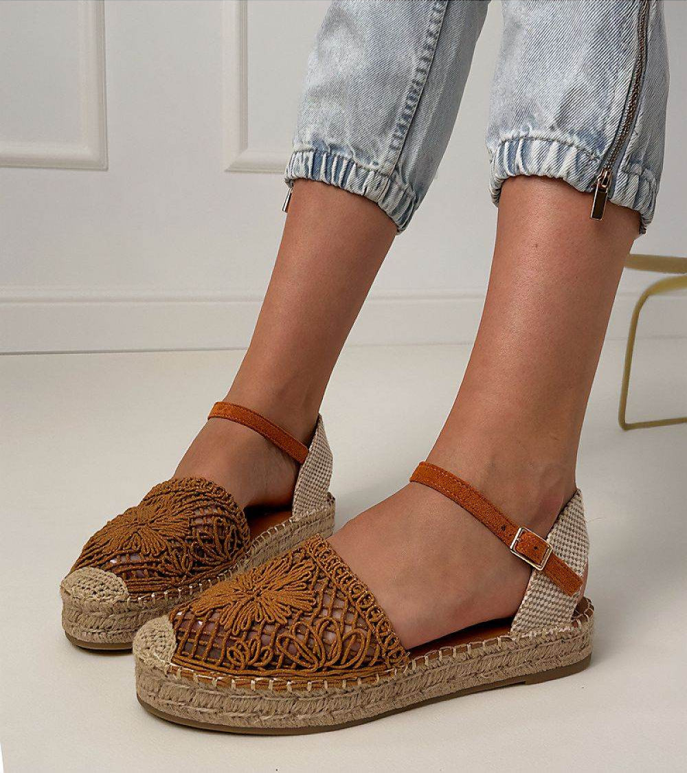 Lace Espadrille Sandals with Breathable Fabric and Eco-Leather Insole - INDIEZ COUTURE