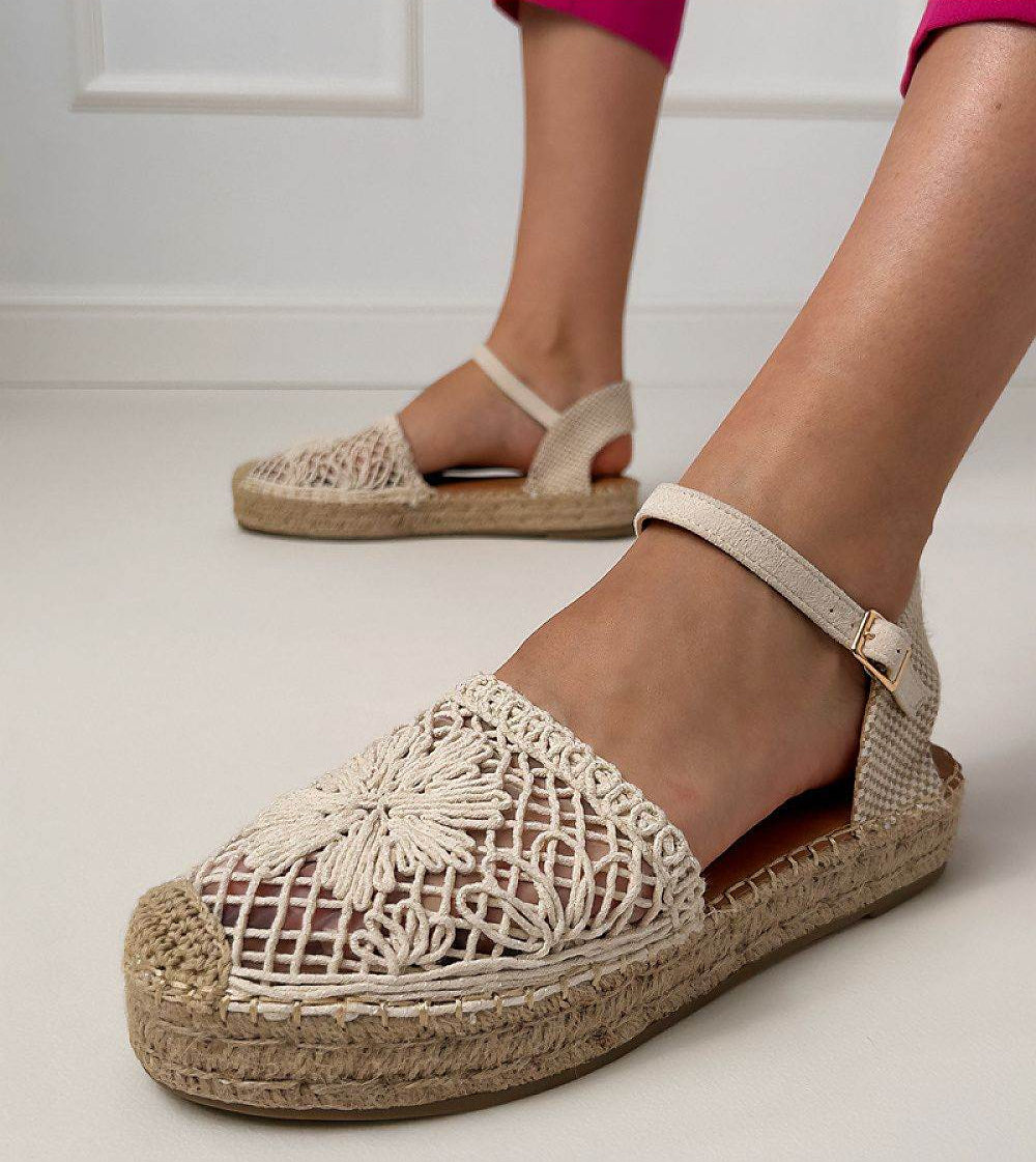 Lace Espadrille Sandals with Breathable Fabric and Eco-Leather Insole - INDIEZ COUTURE