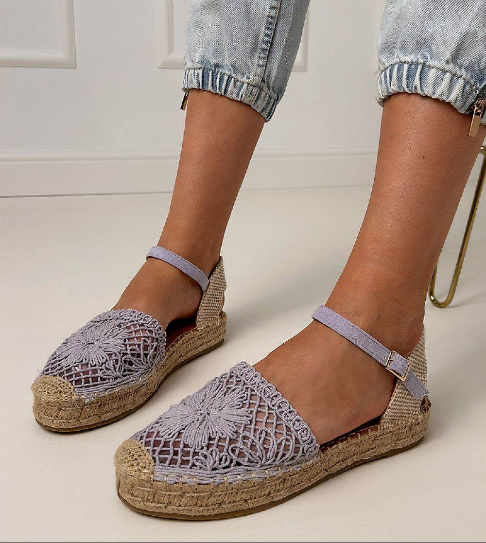 Lace Espadrille Sandals with Breathable Fabric and Eco-Leather Insole - INDIEZ COUTURE