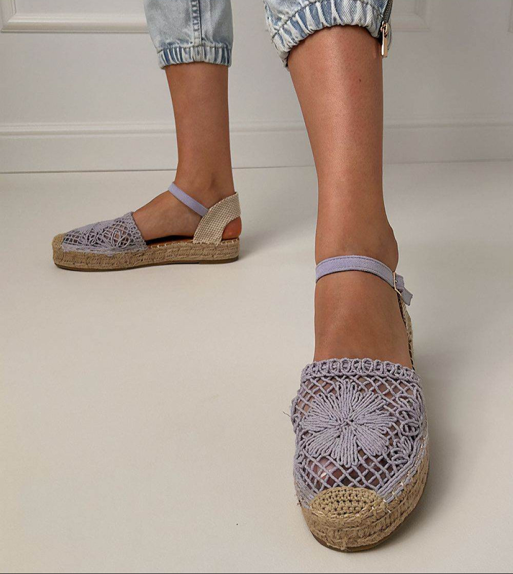 Lace Espadrille Sandals with Breathable Fabric and Eco-Leather Insole - INDIEZ COUTURE