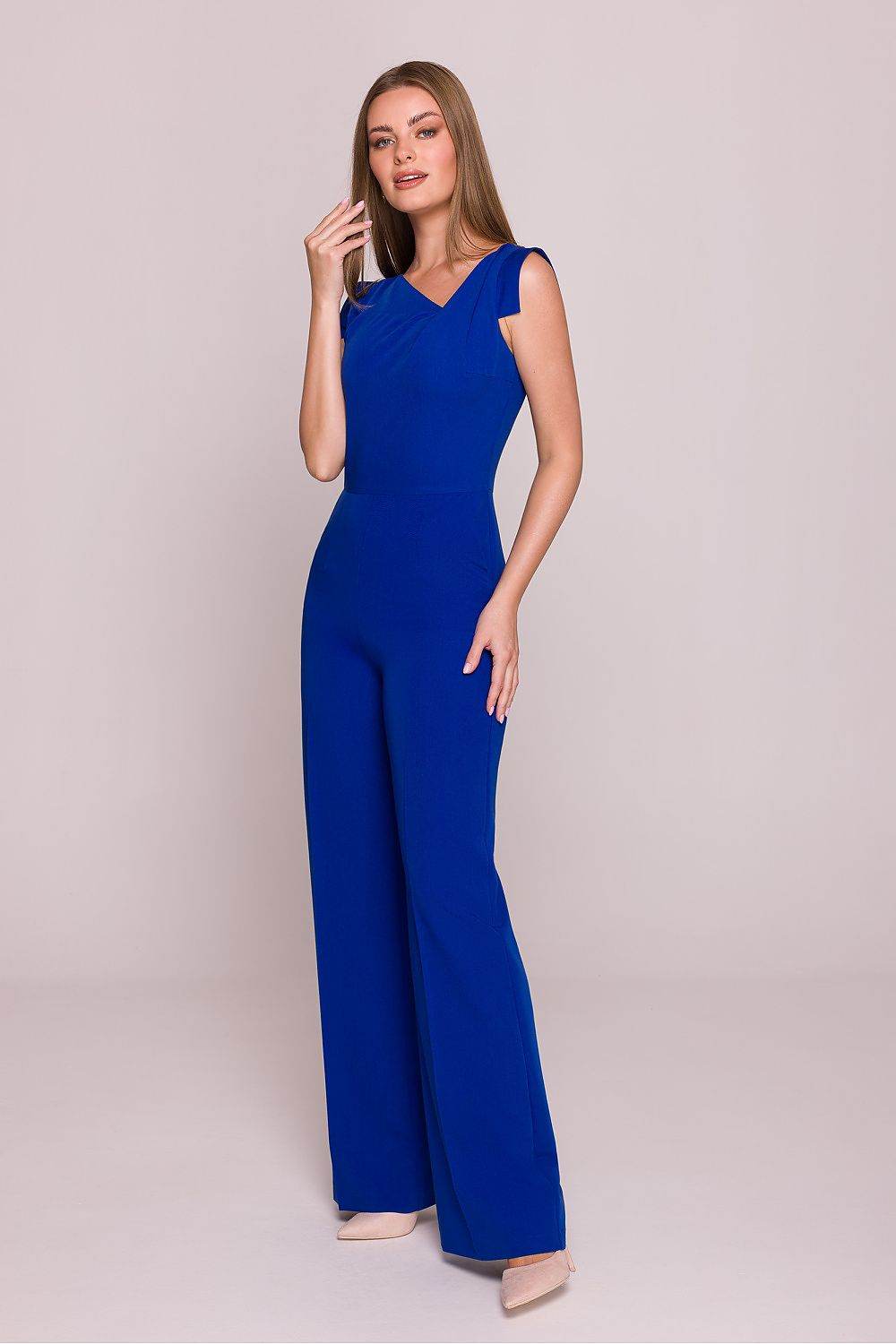 Elegant Asymmetrical Jumpsuit with Satin Finish - INDIEZ COUTURE