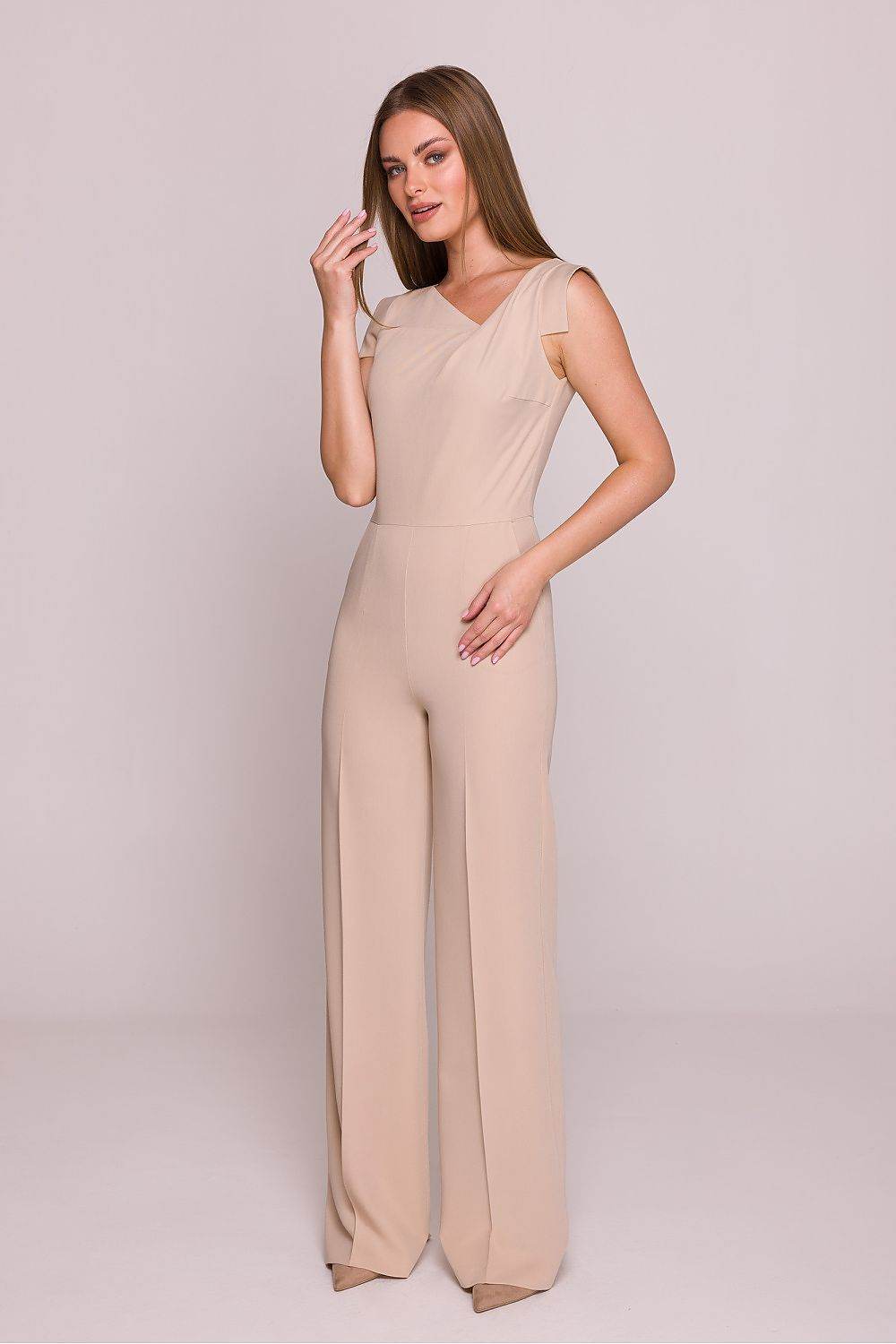 Elegant Asymmetrical Jumpsuit with Satin Finish - INDIEZ COUTURE
