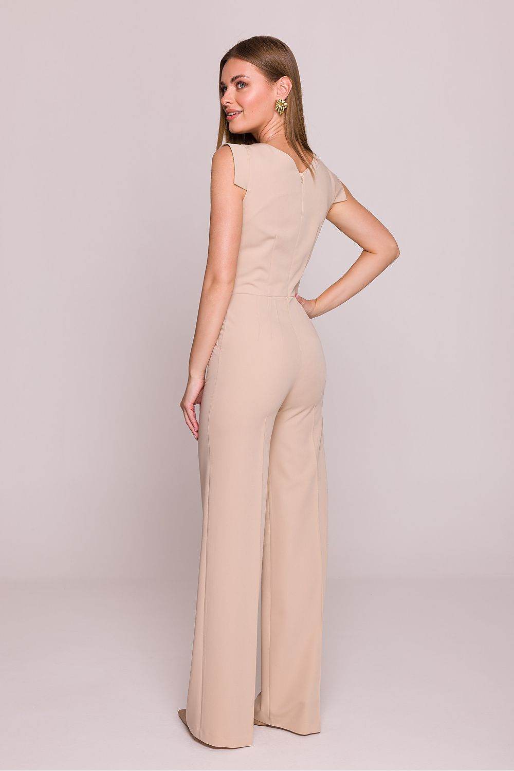 Elegant Asymmetrical Jumpsuit with Satin Finish - INDIEZ COUTURE