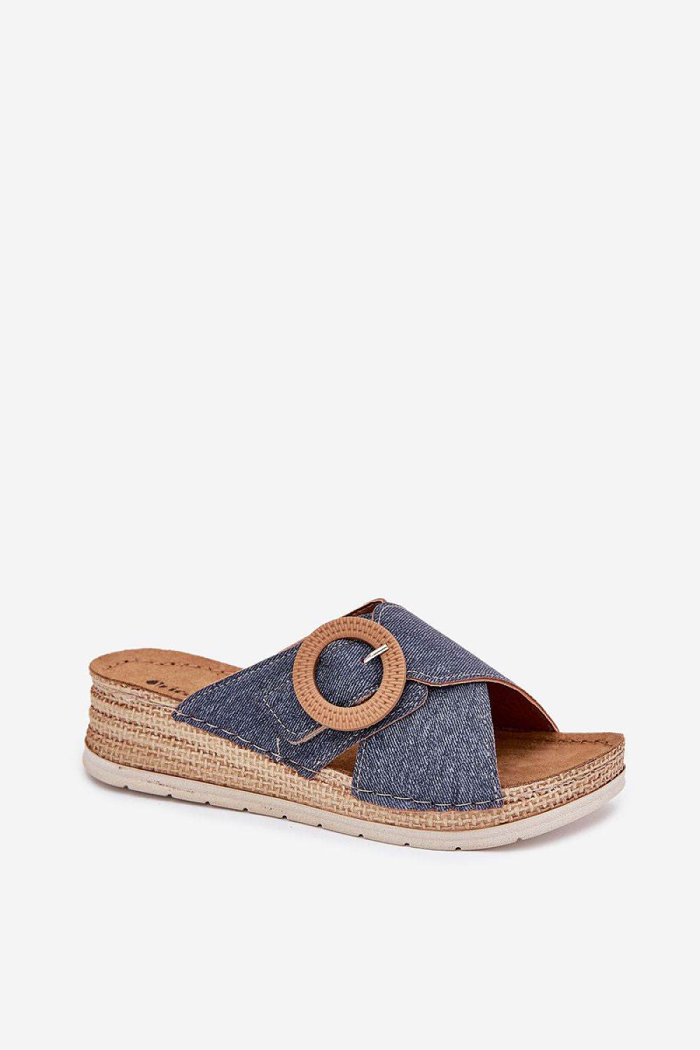 Lightweight Women's Wedge Sandals with Decorative Buckle - INDIEZ COUTURE